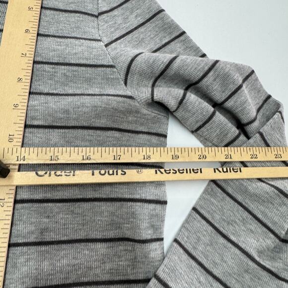 J.Jill Top Womens Small Grey Striped Textured Patch Pocket Knit Tunic Cotton - Picture 11 of 11
